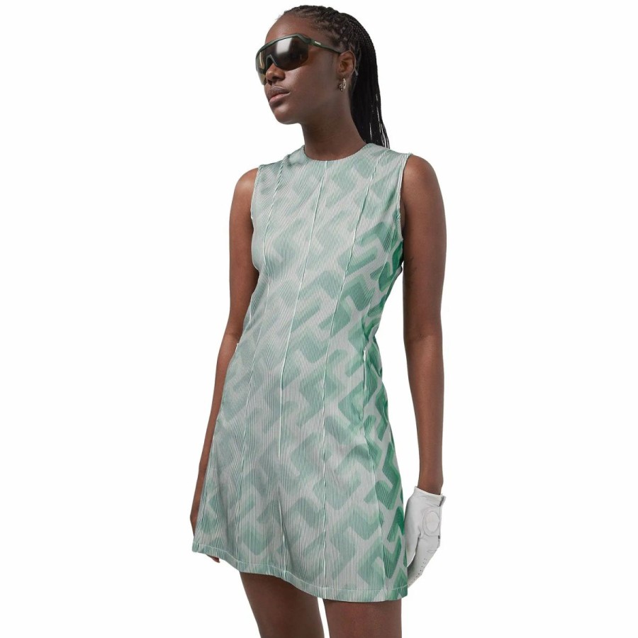 Clothes * | J.Lindeberg J. Lindeberg Jillian 3D Womens Golf Dress Grn Bridge M472