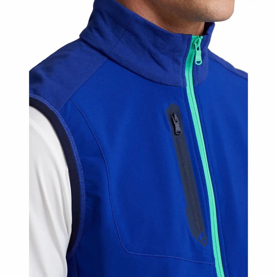 Clothes * | Polo Ralph Lauren Rlx Ralph Lauren Techy Terry Heritage Royal Mens Golf Vest Royal/Cabo Grn