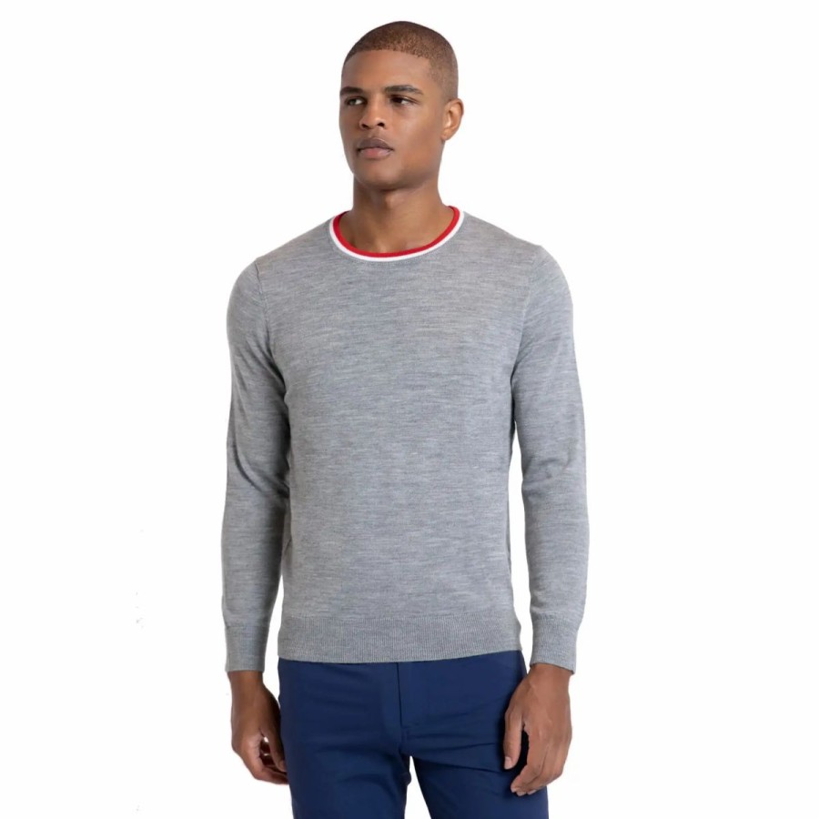 Clothes * | Redvanly Robinson Mens Golf Crewneck Sweater Iron