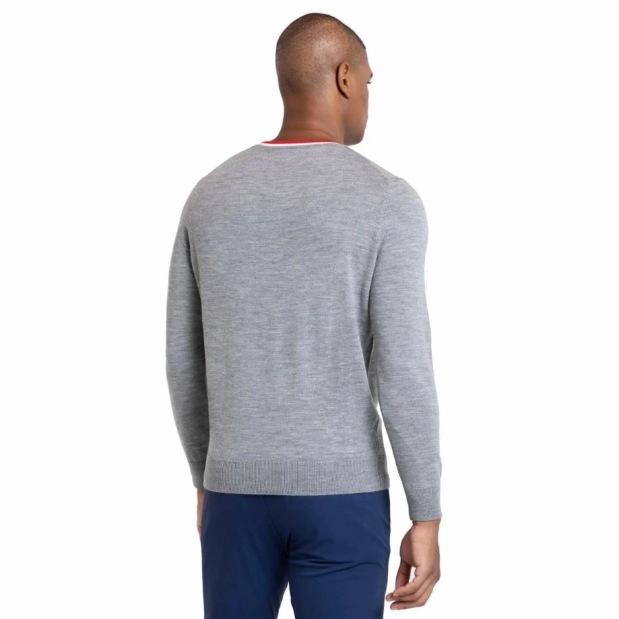 Clothes * | Redvanly Robinson Mens Golf Crewneck Sweater Iron