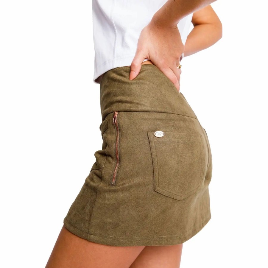 Clothes * | Calliope Nym Cheville Womens Golf Skort Army Green