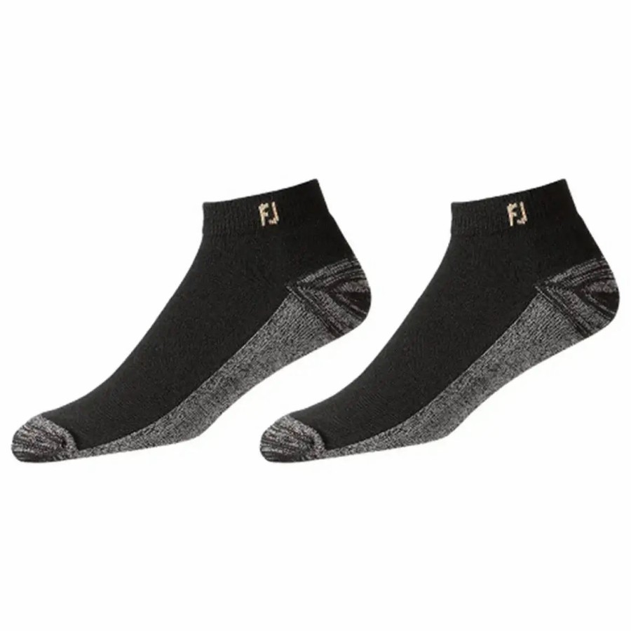 Clothes * | Footjoy Prodry Sport Xl Black Low Cut Golf Socks 2 Pack