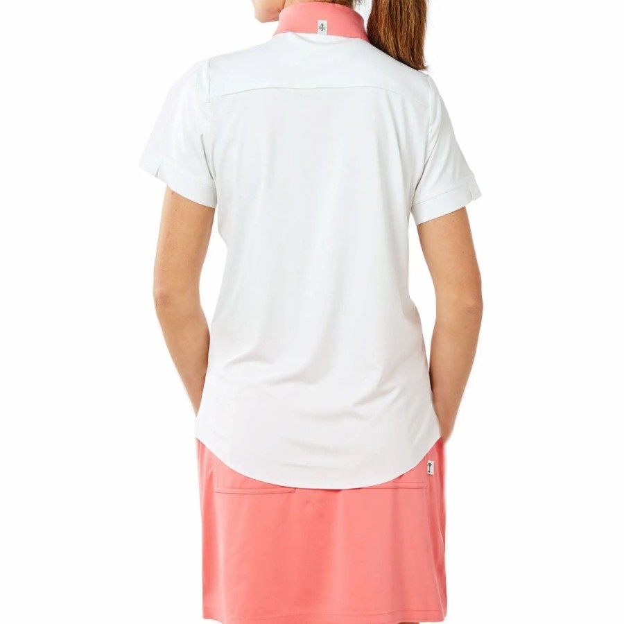 Clothes * | Belyn Key Contrast Womens Short Sleeve Golf Polo