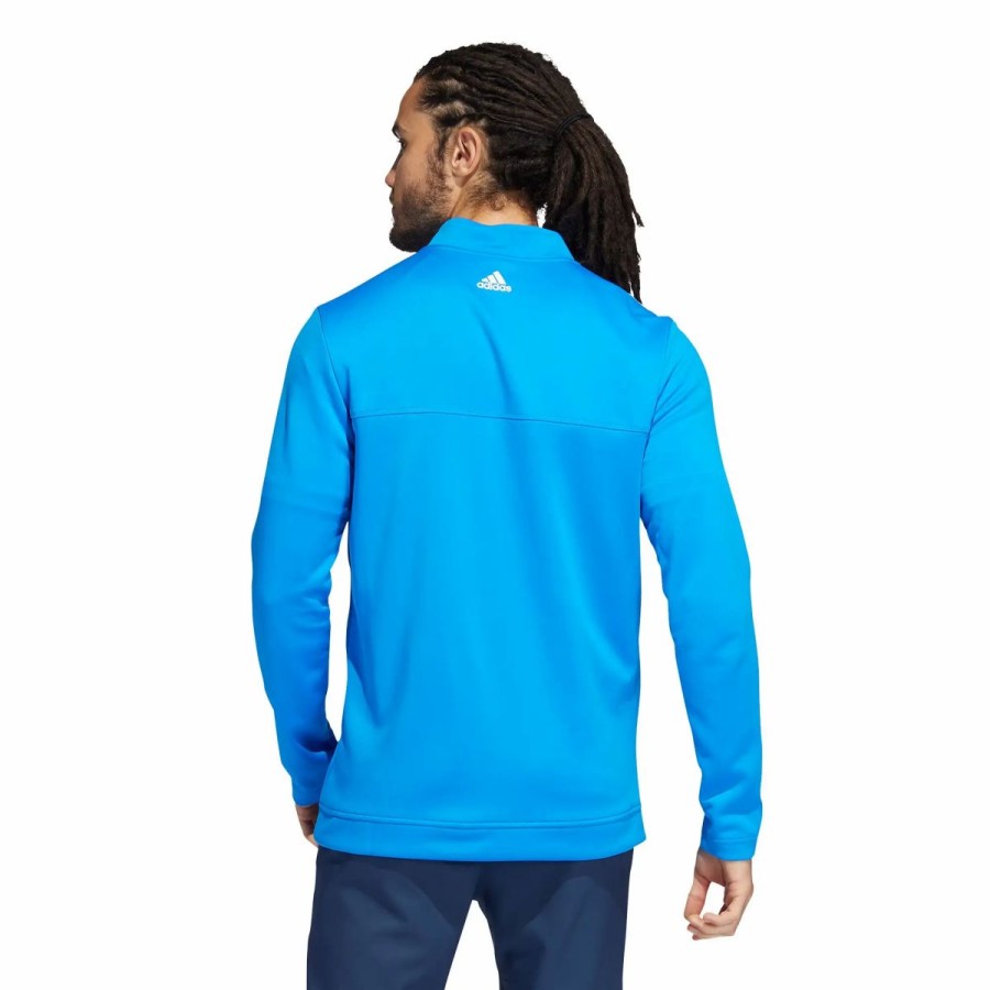 Clothes * | Adidas Golf Adidas Club Mens Golf 1/4 Zip Blue Rush