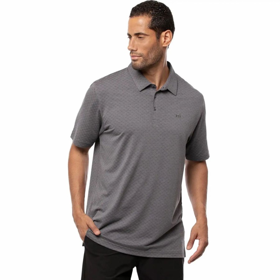 Clothes * | Travismathew Almost Made It Mens Golf Polo Black/Sleet