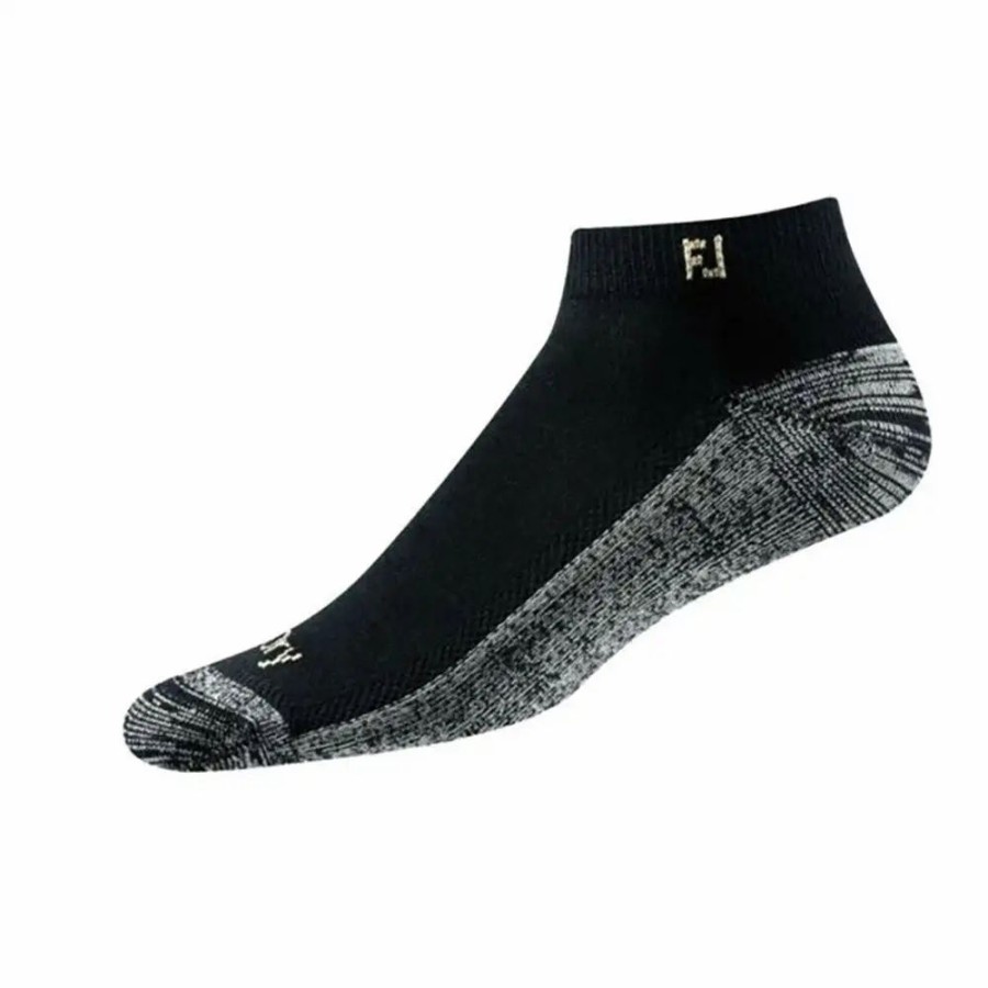 Clothes * | Footjoy Prodry Sport No Show Black Mens 2-Pack Golf Socks