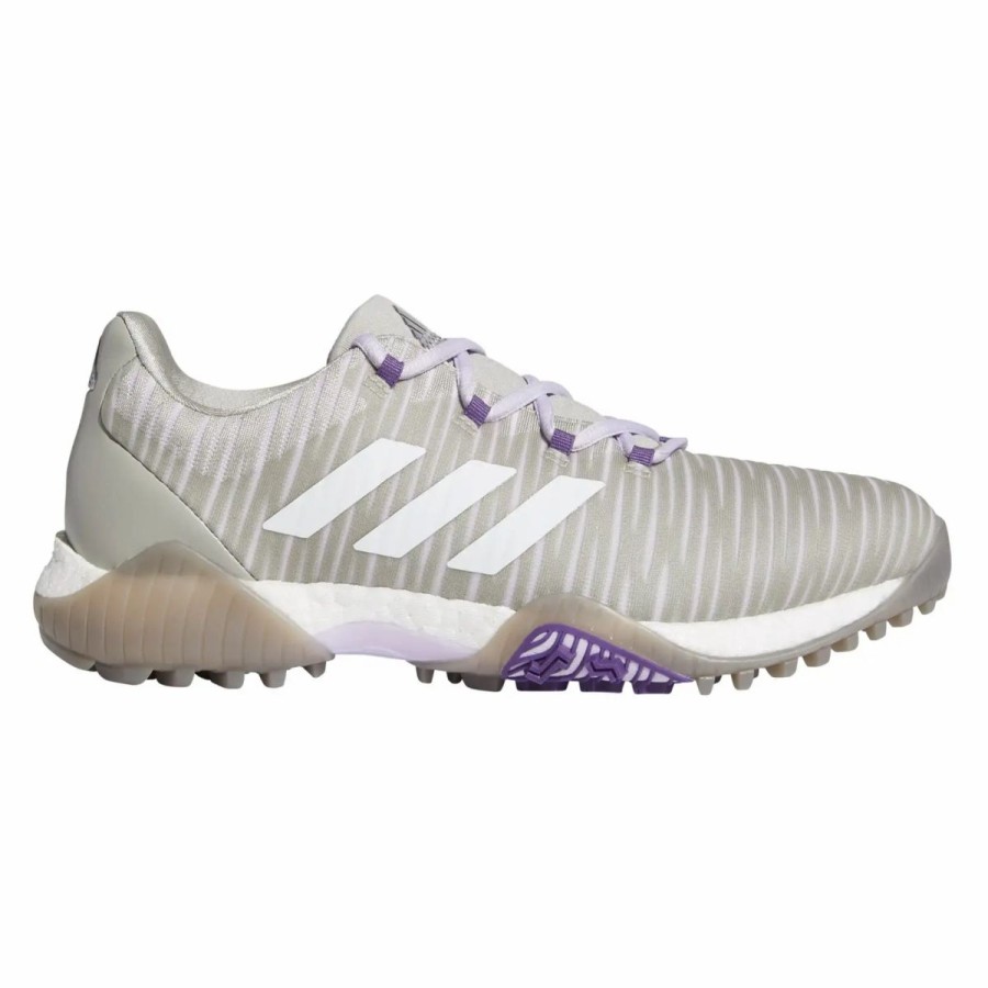 Shoes * | Adidas Golf Adidas Codechaos Metal Grey Womens Golf Shoes Grey/Wht/Purple