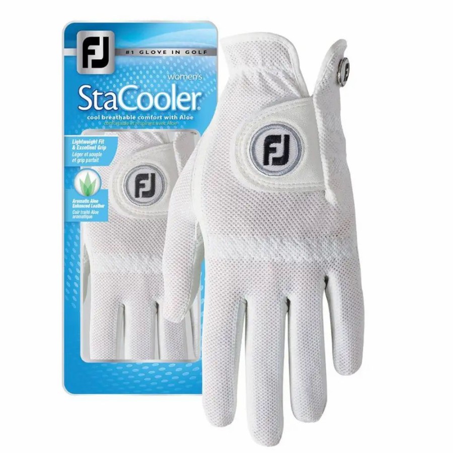 Accessories * | Footjoy Stacooler White Womens Golf Glove