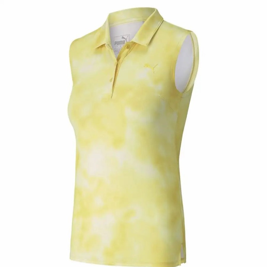 Kids Golf * | Puma Golf Puma Tie Dye Girls Sleeveless Golf Polo