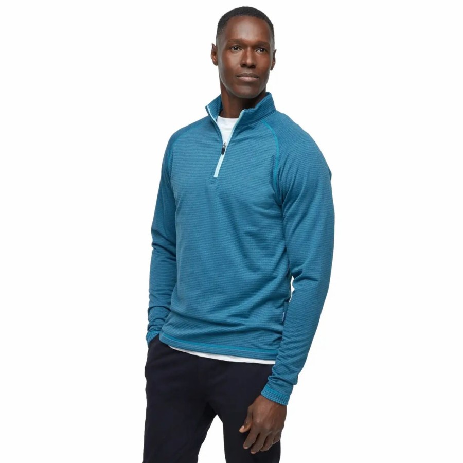 Clothes * | Devereux Cholla Mens Golf Pullover Niagra Blue