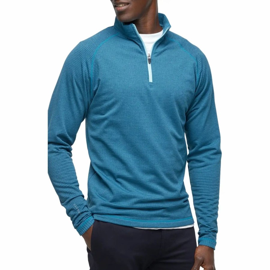 Clothes * | Devereux Cholla Mens Golf Pullover Niagra Blue