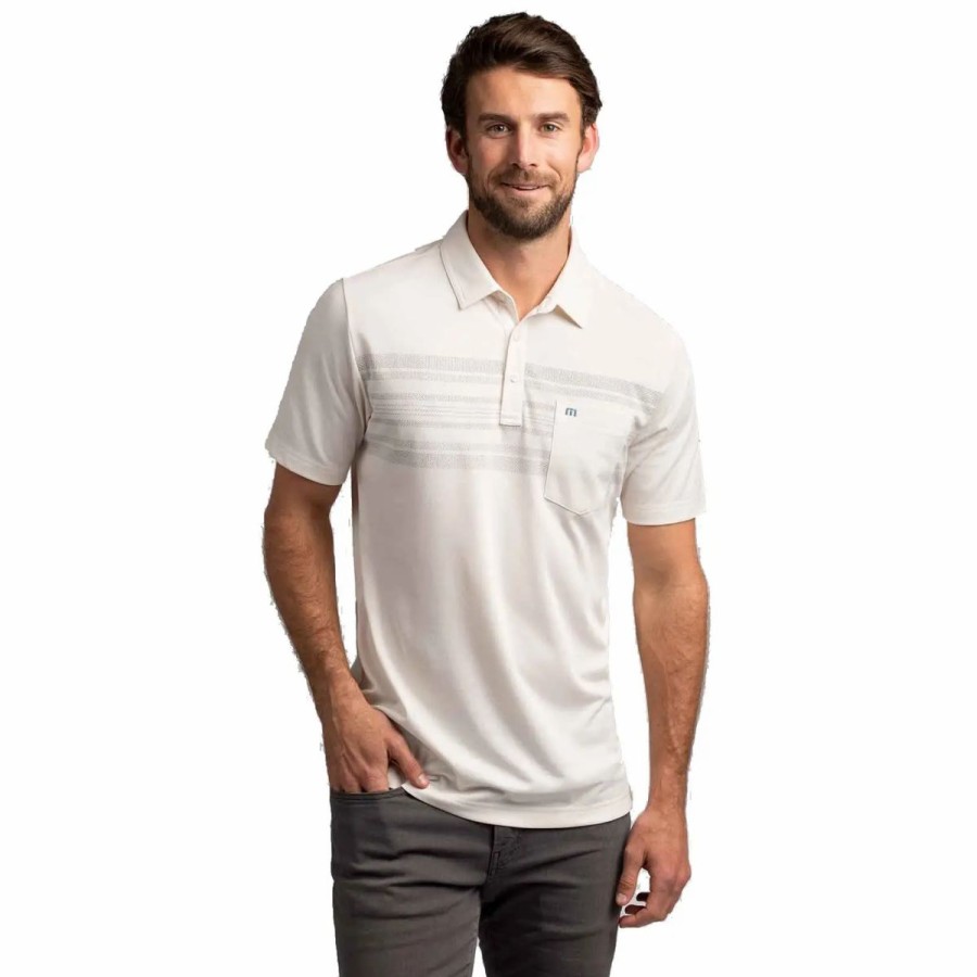 Clothes * | Travismathew Carryon Mens Golf Polo Gardenia