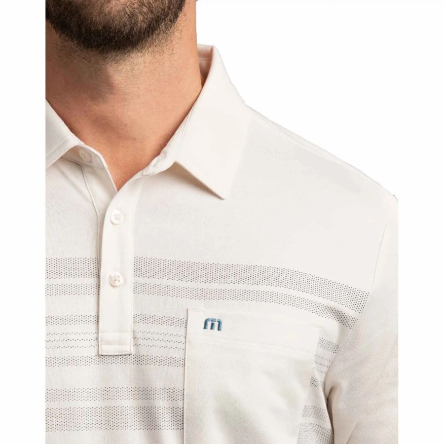 Clothes * | Travismathew Carryon Mens Golf Polo Gardenia