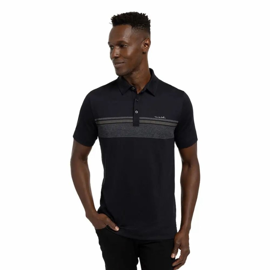 Clothes * | Travismathew Signal Black Mens Golf Polo Black 0Blk