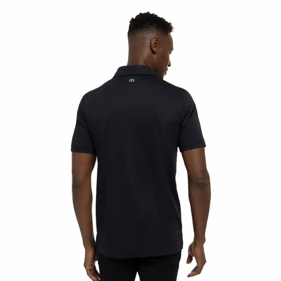 Clothes * | Travismathew Signal Black Mens Golf Polo Black 0Blk