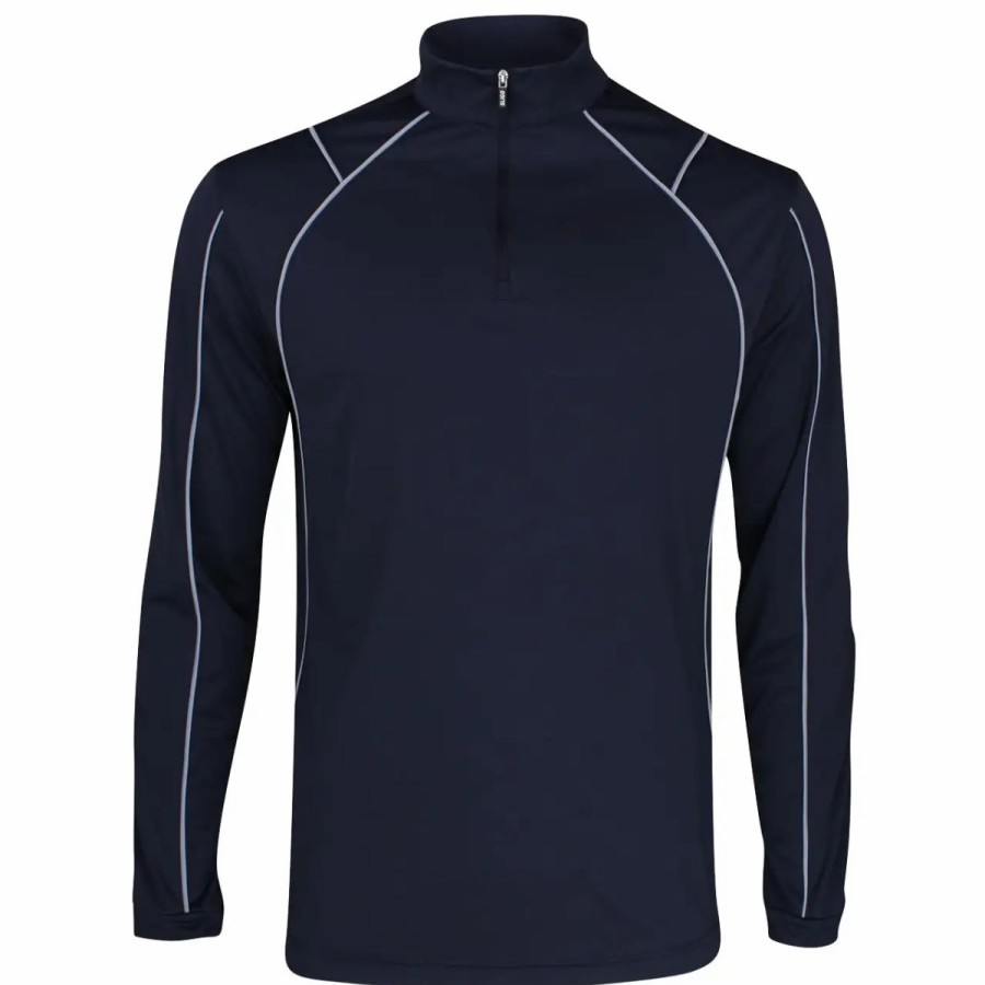 Clothes * | Sligo Taylor Mock Mens Golf 1/4 Zip Navy/Grey 453