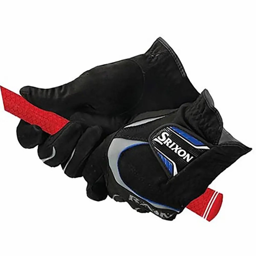 Accessories * | Srixon Rain Pair Mens Golf Gloves Black