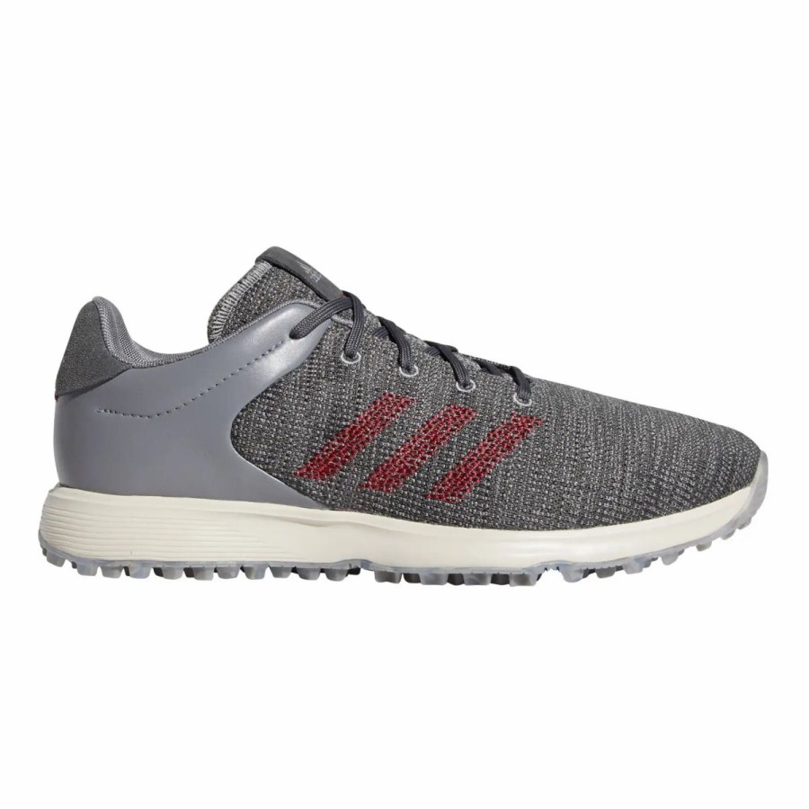 Shoes * | Adidas Golf Adidas S2G Grey Mens Golf Shoes Grey/Burg/Grey