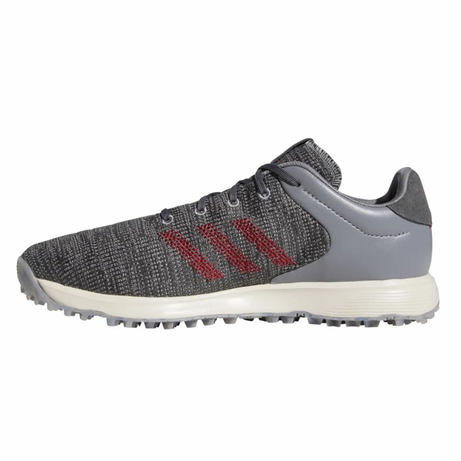 Shoes * | Adidas Golf Adidas S2G Grey Mens Golf Shoes Grey/Burg/Grey