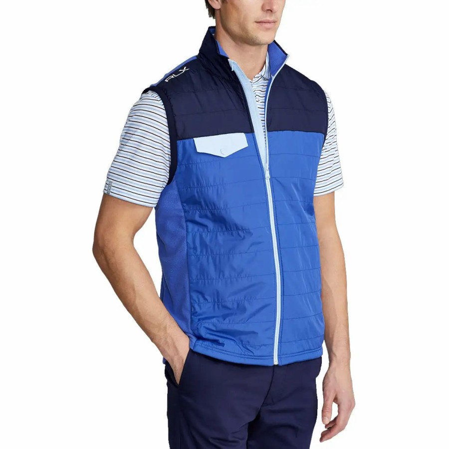 Clothes * | Polo Ralph Lauren Rlx Ralph Lauren Tour Fleece Navy Mens Golf Vest Fr Navy/Liberty