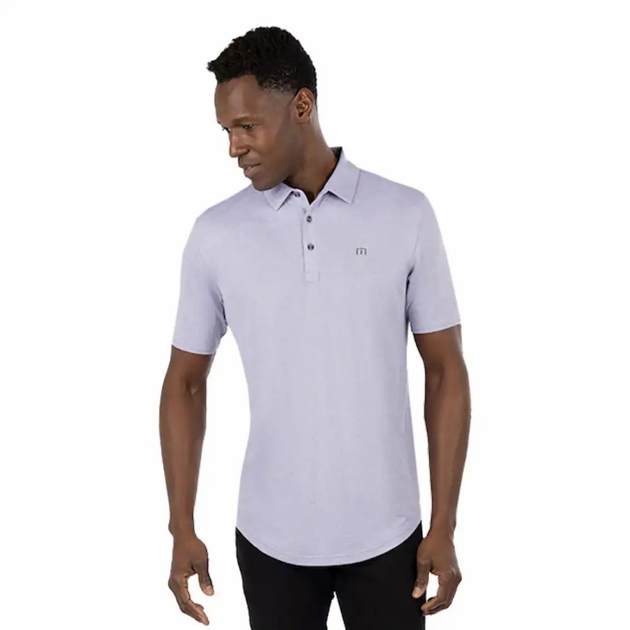 Clothes * | Travismathew Seven Lakes Heather Silver Bullet Mens Golf Polo Hthr Silvr 5Hsb