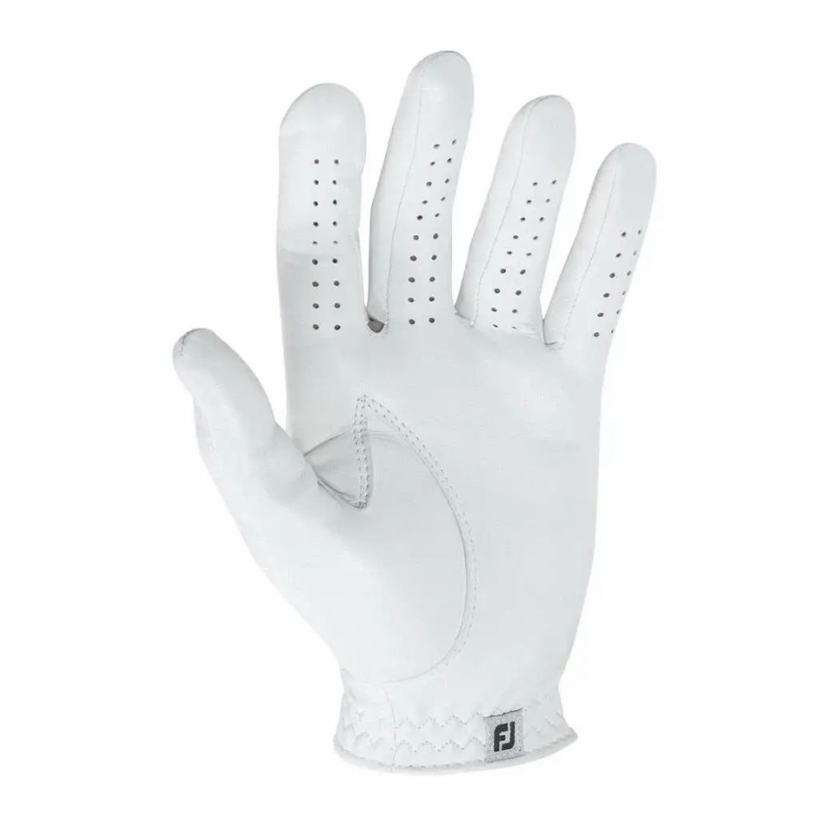 Accessories * | Footjoy Contour Flx Cadet White Mens Left Hand Golf Glove Pearl