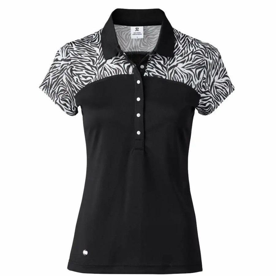 Clothes * | Daily Sports Zilian Black Womens Golf Polo Black 999