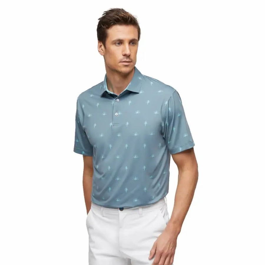 Clothes * | Devereux Proper Threads Yucca Mens Golf Polo Moon Grey