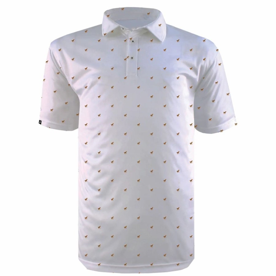 Clothes * | Swannies Big Cat Mens Golf Polo White