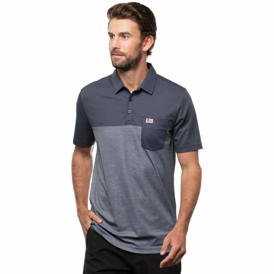 Clothes * | Travismathew Barbeque Boys Mens Golf Polo Blue Nights