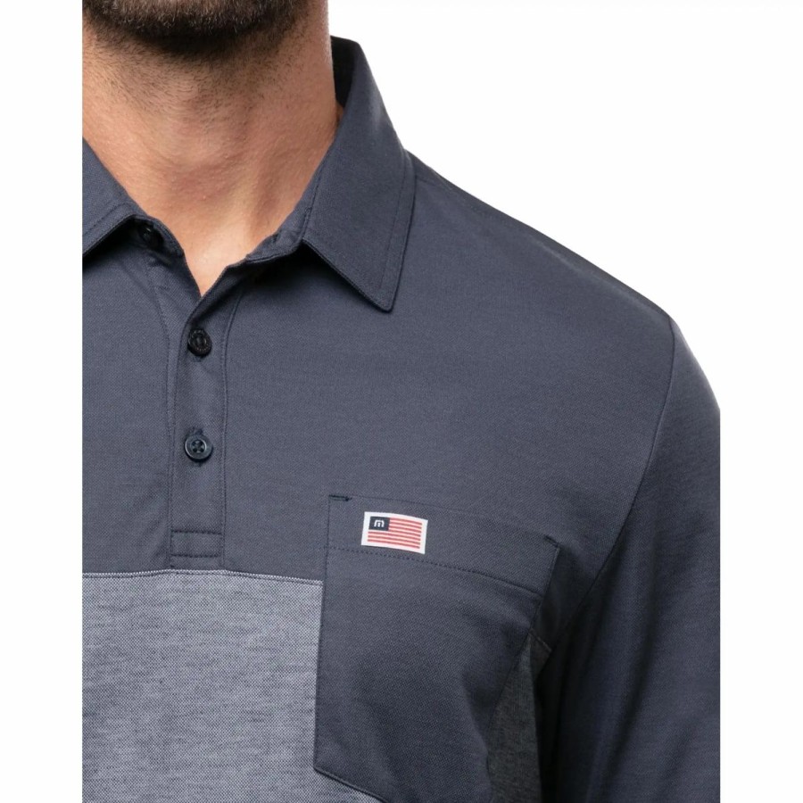 Clothes * | Travismathew Barbeque Boys Mens Golf Polo Blue Nights