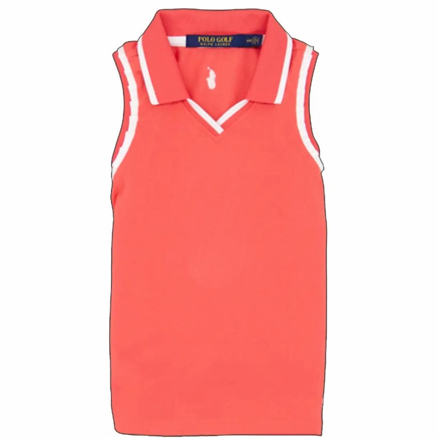 Kids Golf * | Polo Ralph Lauren Polo Golf Ralph Lauren Lightweight Performance Pique Cricket Girls Golf Polo Peaceful Coral