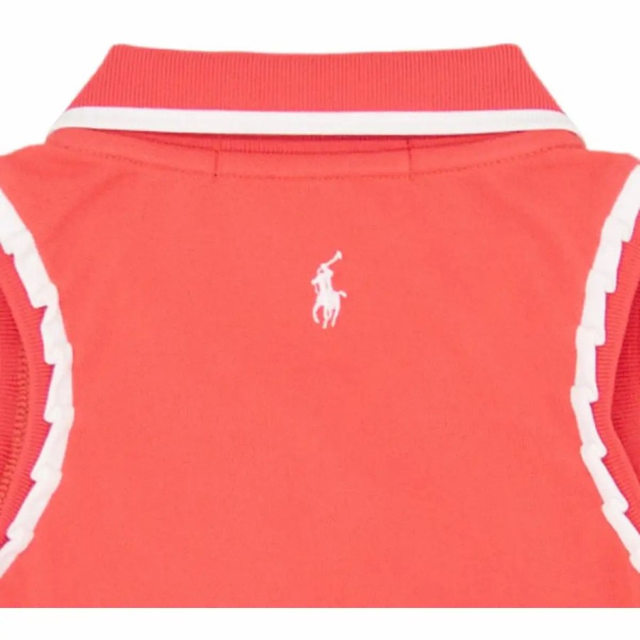 Kids Golf * | Polo Ralph Lauren Polo Golf Ralph Lauren Lightweight Performance Pique Cricket Girls Golf Polo Peaceful Coral