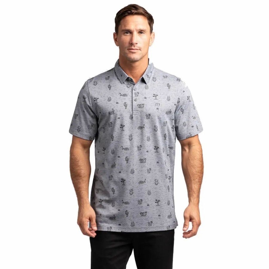 Clothes * | Travismathew Archer Mens Golf Polo Heather Grey