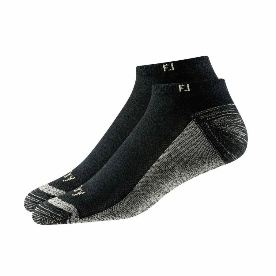 Clothes * | Footjoy Prodry Black Mens 2 Pack Low Cut Golf Socks