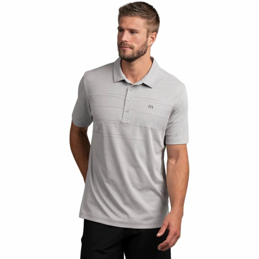 Clothes * | Travismathew Onto Something Here Mens Golf Polo Heather Sleet