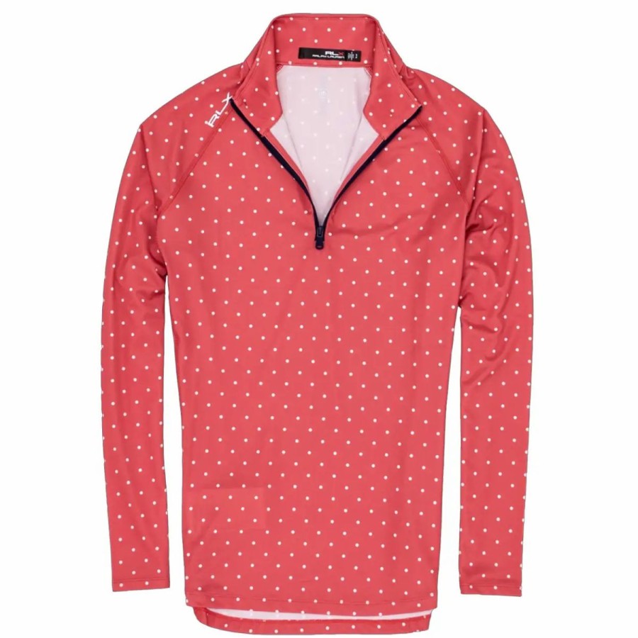 Clothes * | Polo Ralph Lauren Rlx Ralph Lauren Printed Uv Protection Womens Golf 1/4 Zip Summer Dot