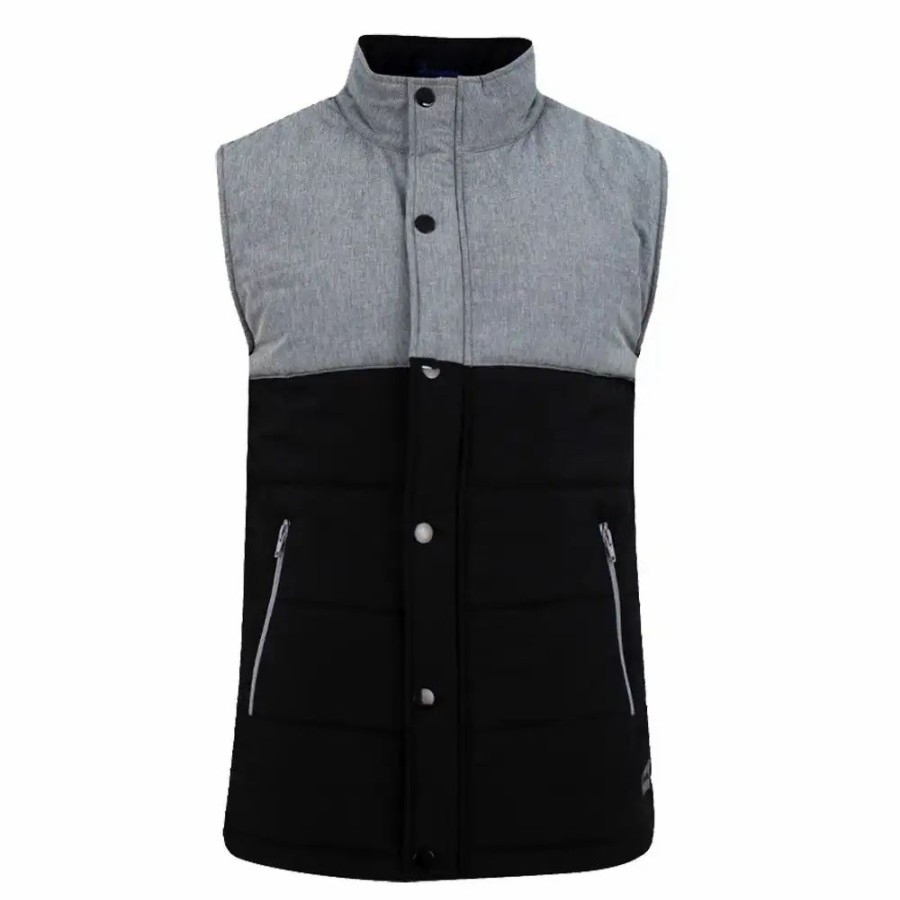 Clothes * | Swannies Wink Mens Golf Vest Black/Gray