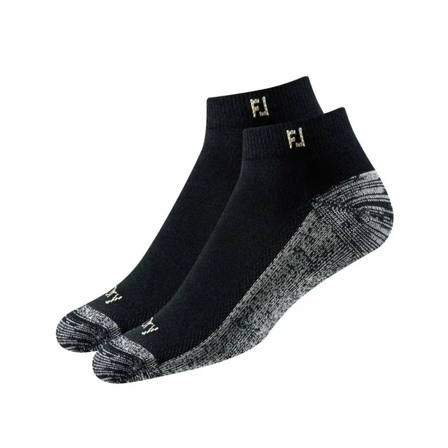 Clothes * | Footjoy Prodry Low Cut 2 Pack Black Mens Golf Socks