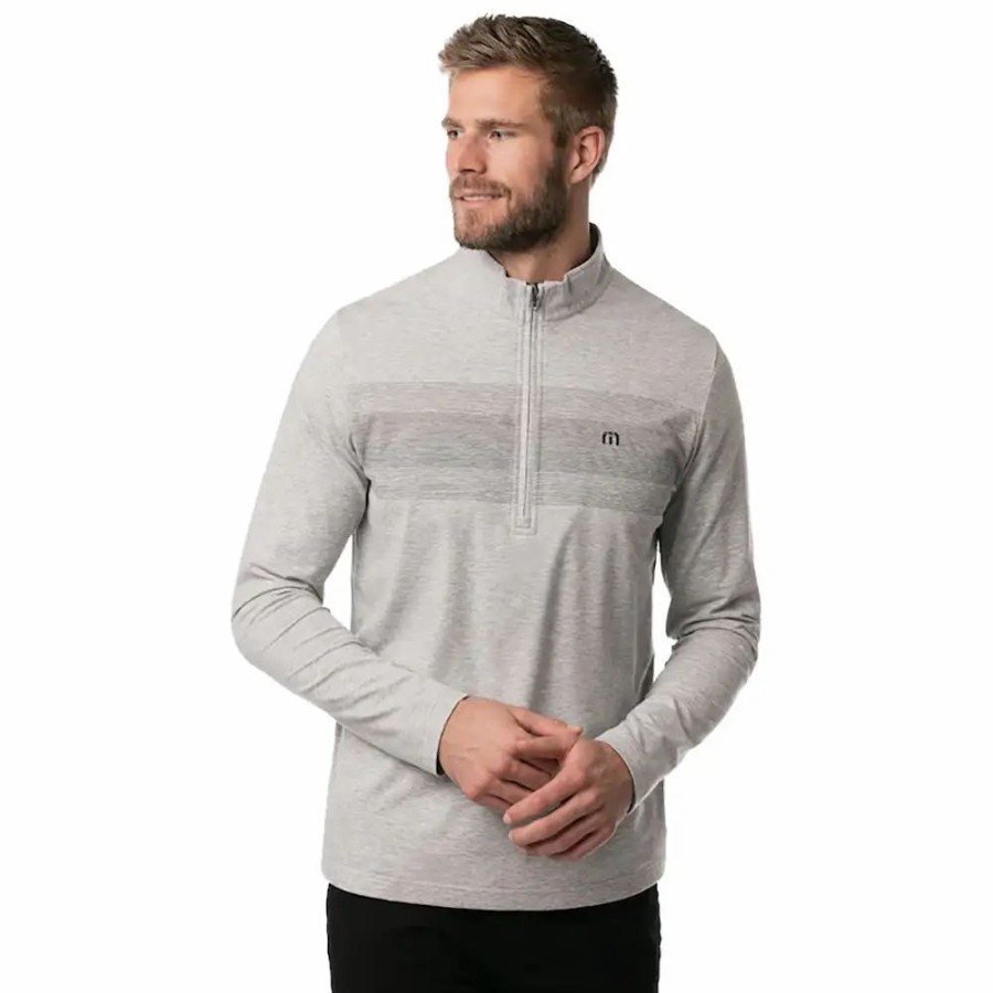 Clothes * | Travismathew Tequila Sunrise Mens Golf 1/4 Zip Hthr Grey 9Hgr