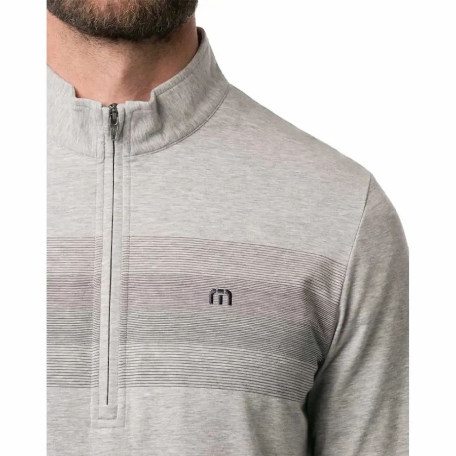 Clothes * | Travismathew Tequila Sunrise Mens Golf 1/4 Zip Hthr Grey 9Hgr