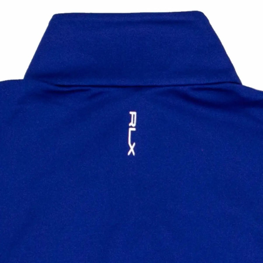 Clothes * | Polo Ralph Lauren Rlx Ralph Lauren Tricolor Trooper Royal Womens Golf Sleeveless 1/4 Zip Troopr Ryl/Mult