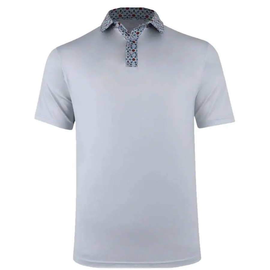 Clothes * | Swannies Maves Mens Golf Polo Glacier Hydro