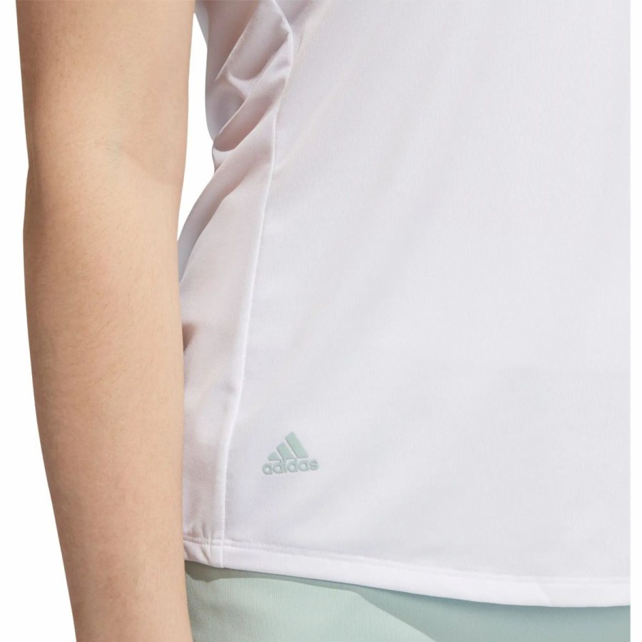 Clothes * | Adidas Golf Adidas Ultimate365 Printed Womens Sleeveless Golf Polo White