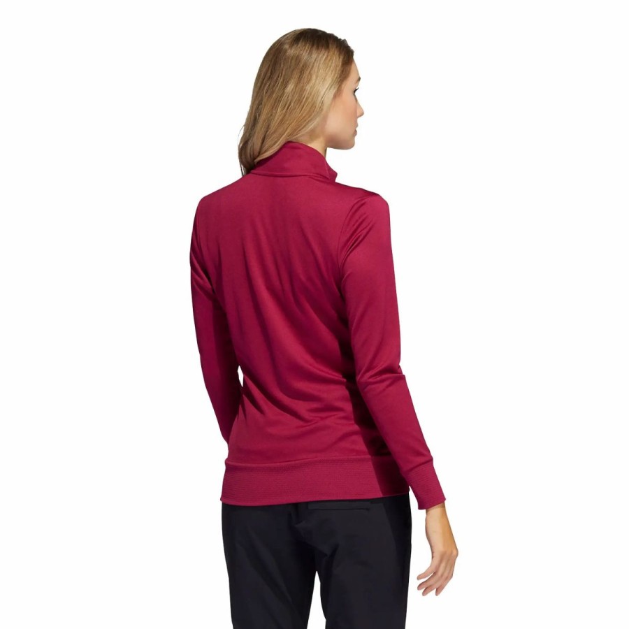 Clothes * | Adidas Golf Adidas Textured Womens Golf Jacket Legacy Burgundy