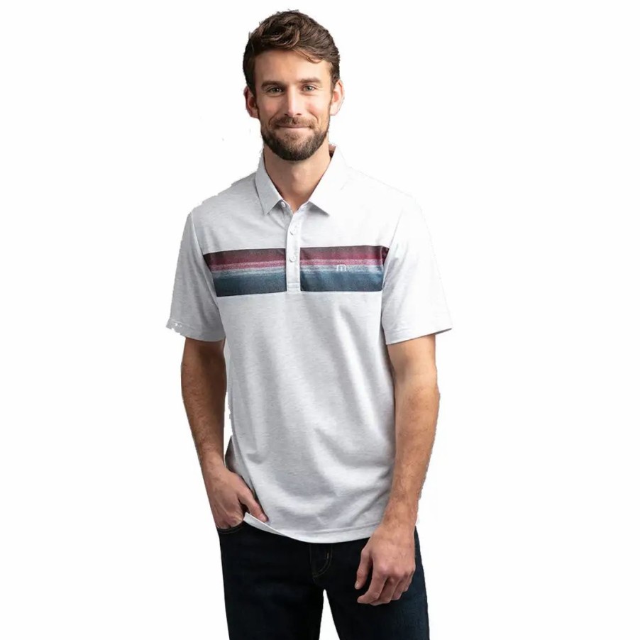 Clothes * | Travismathew Fredo Mens Polo Shirt Hthr White