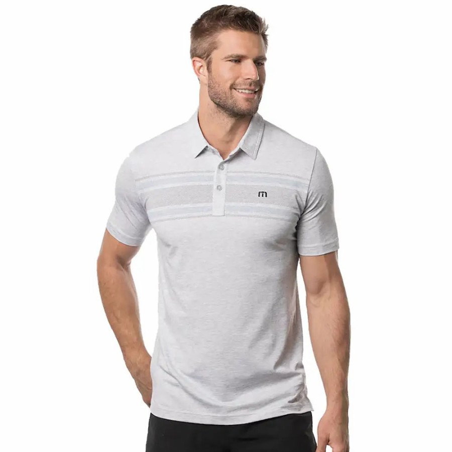 Clothes * | Travismathew Bankroll Mens Golf Polo Htr Lt Gry 0Hlg