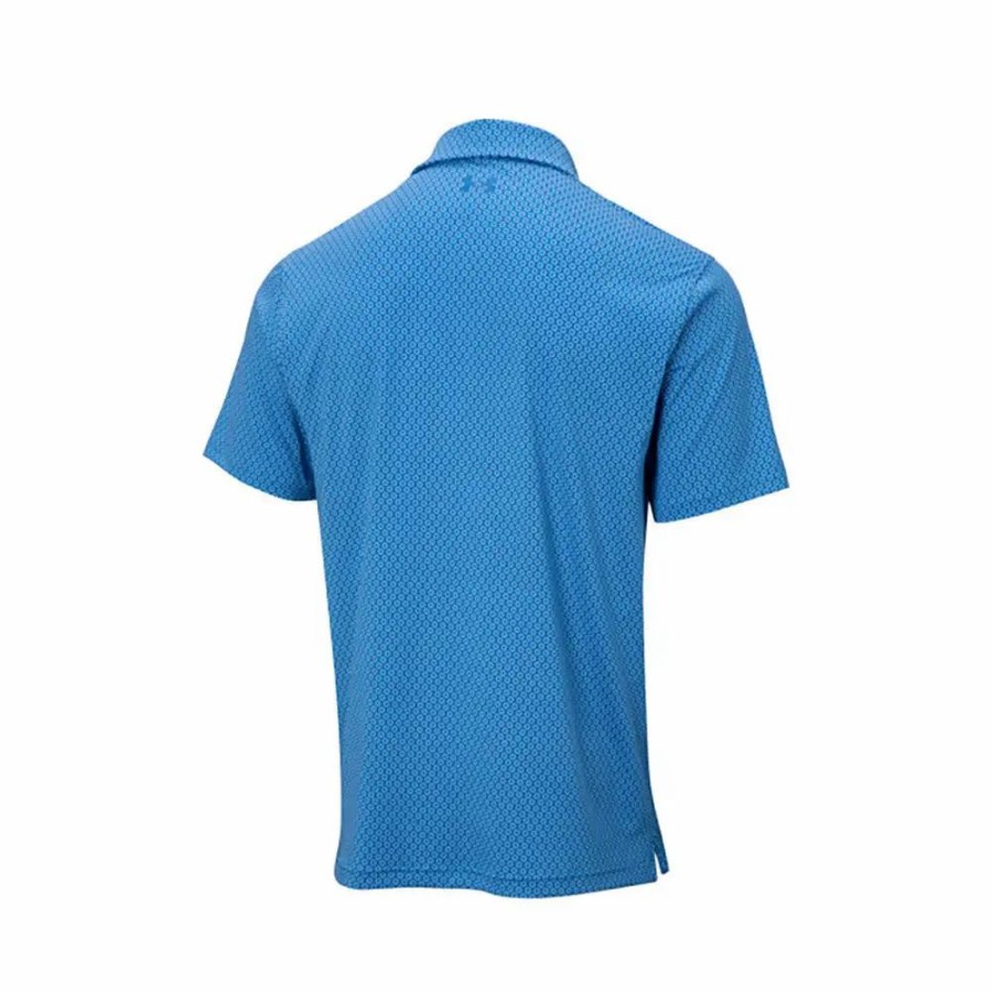 Clothes * | Under Armour T2G Mens Printed Golf Polo Glacier Blu 433