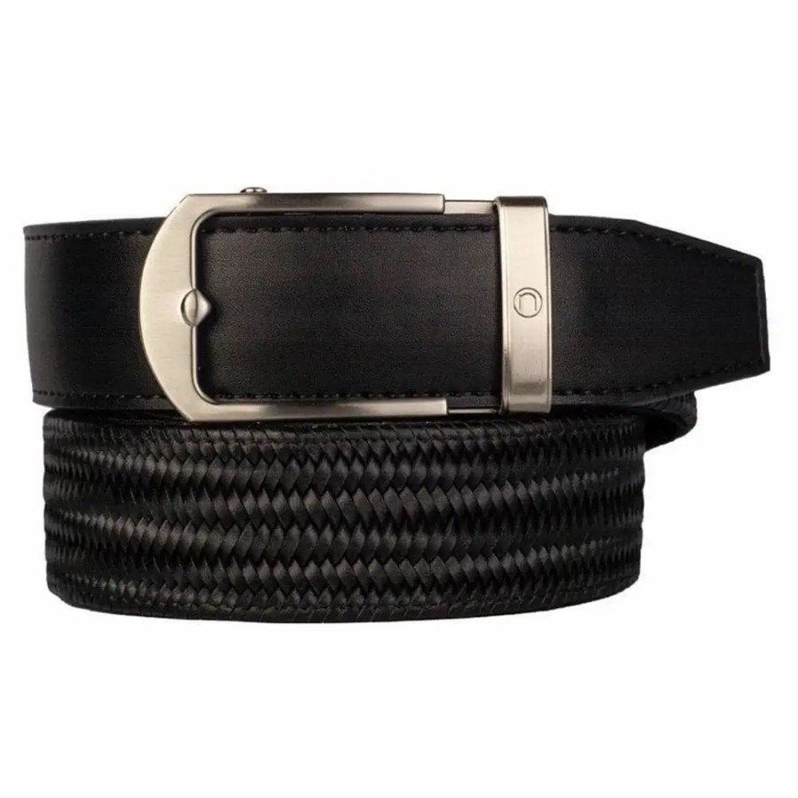 Clothes * | Nexbelt Basket Weave Maduro Mens Belt Black