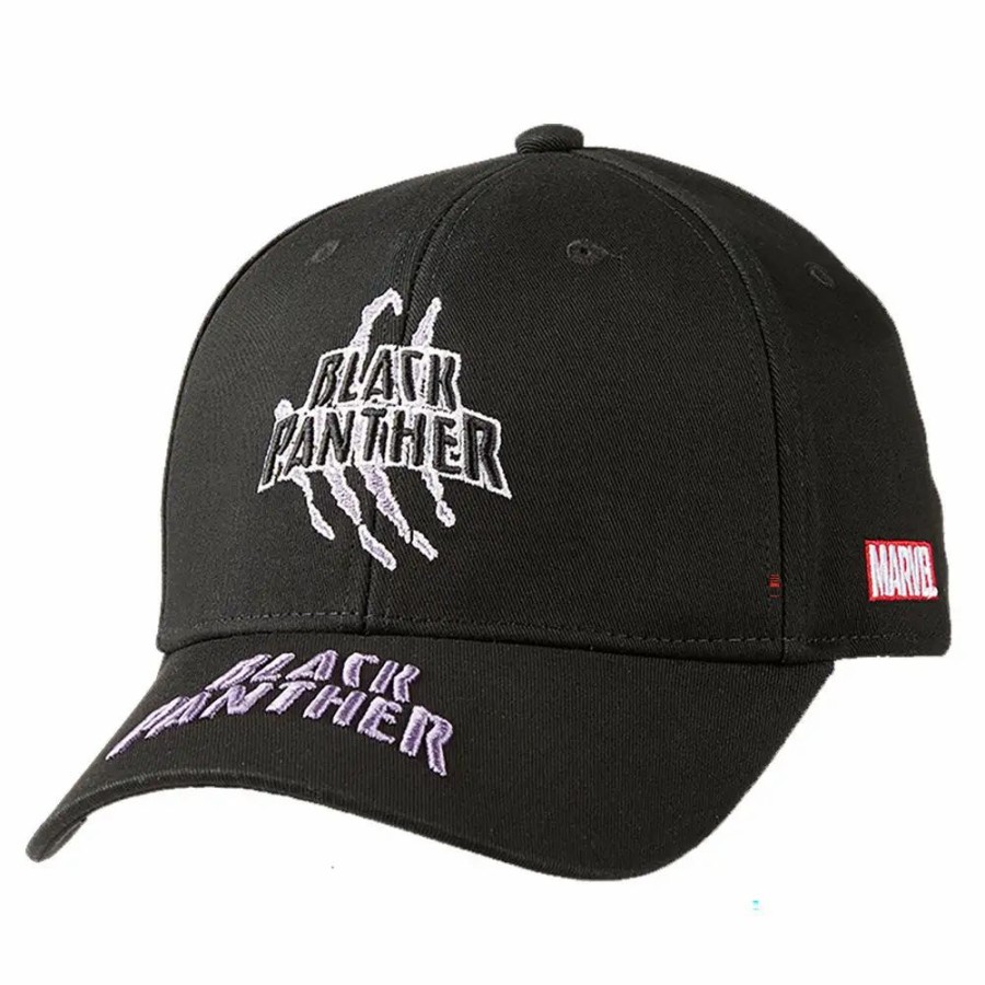 Accessories * | Volvik Marvel Panther Mens Golf Hat Black